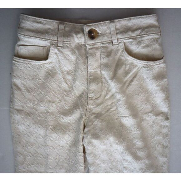 Pilcro Anthropologie OB1809245 Women Sz 27 Beige The Skipper Wide-Leg Jeans - Picture 8 of 12